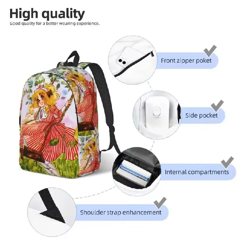Candy Candy Anime Backpack for Men and Women