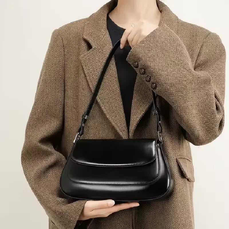 Genuine Leather Women's Crossbody Bag for Street Shopping