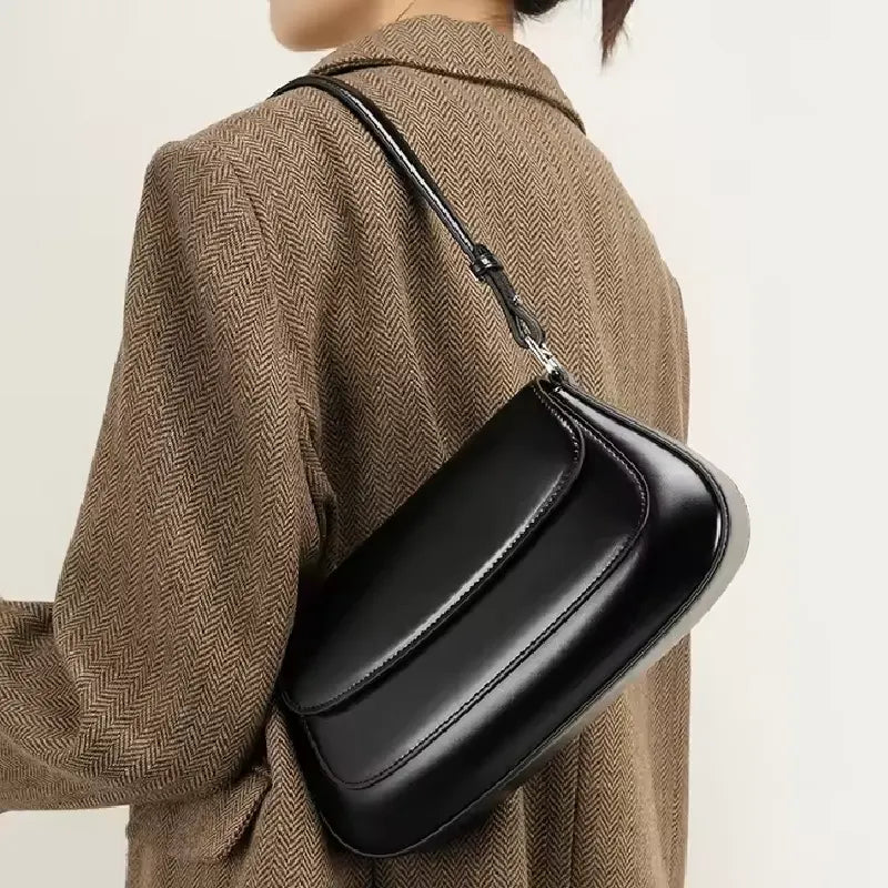 Genuine Leather Women's Crossbody Bag for Street Shopping