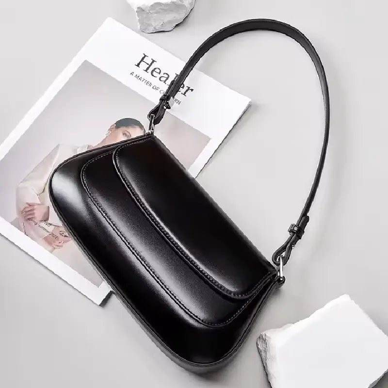 Genuine Leather Women's Crossbody Bag for Street Shopping