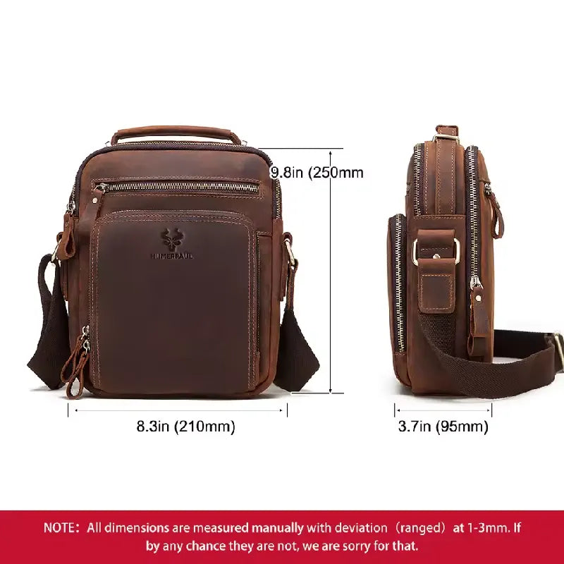 HUMERPAUL Men's Shoulder, Cross & Messenger Leather Bag