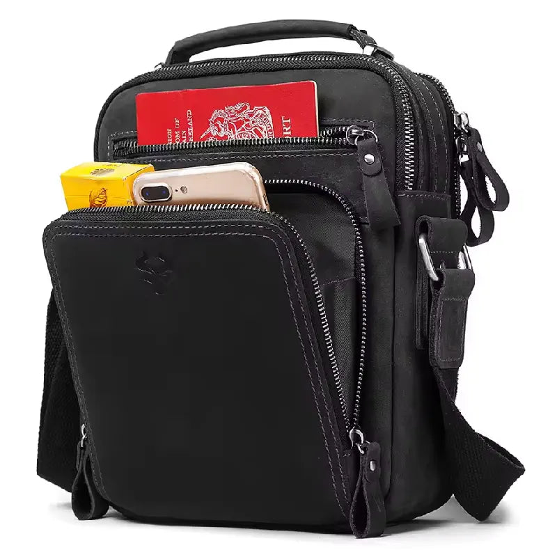 HUMERPAUL Men's Shoulder, Cross & Messenger Leather Bag