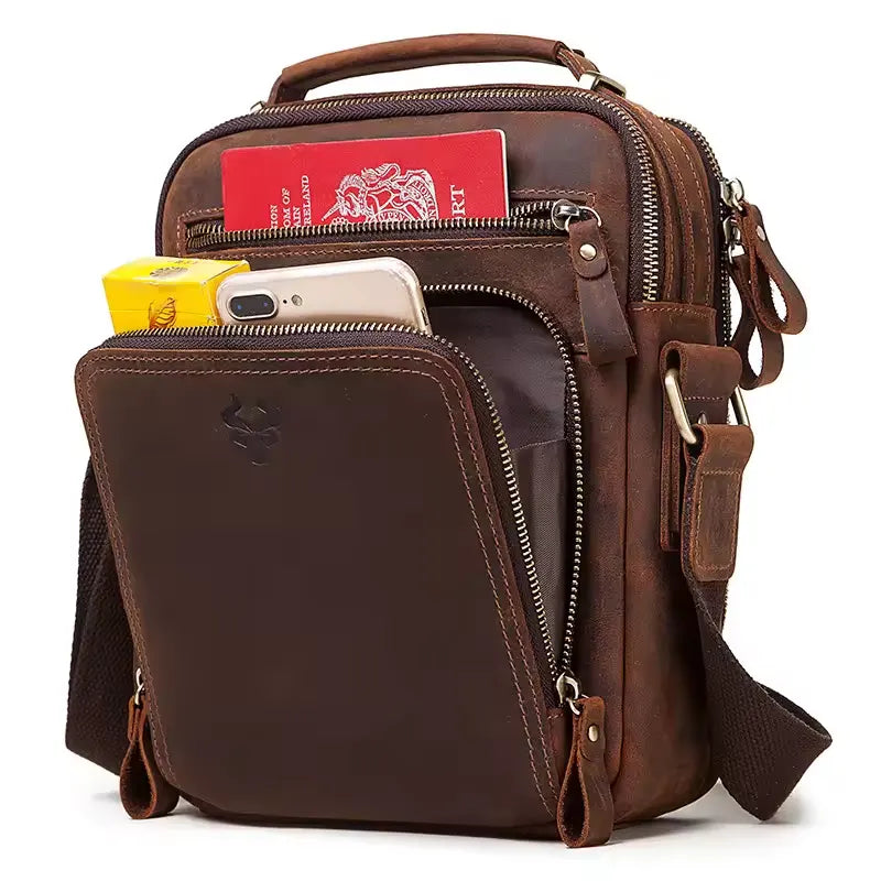 HUMERPAUL Men's Shoulder, Cross & Messenger Leather Bag