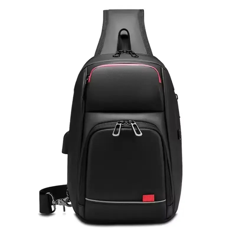 Short Trip USB Charging Crossbody Shoulder Bag for Men