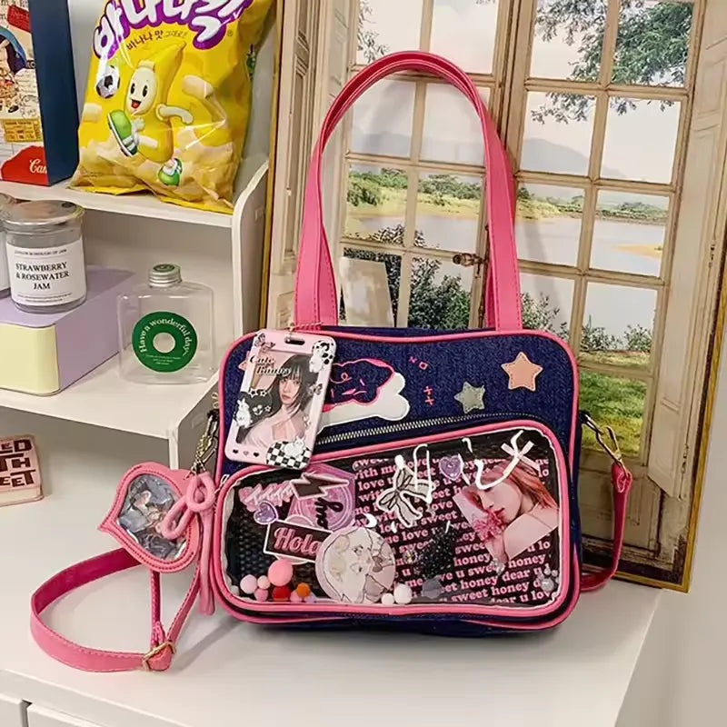 Women Denim Crossbody Shoulder Bag
