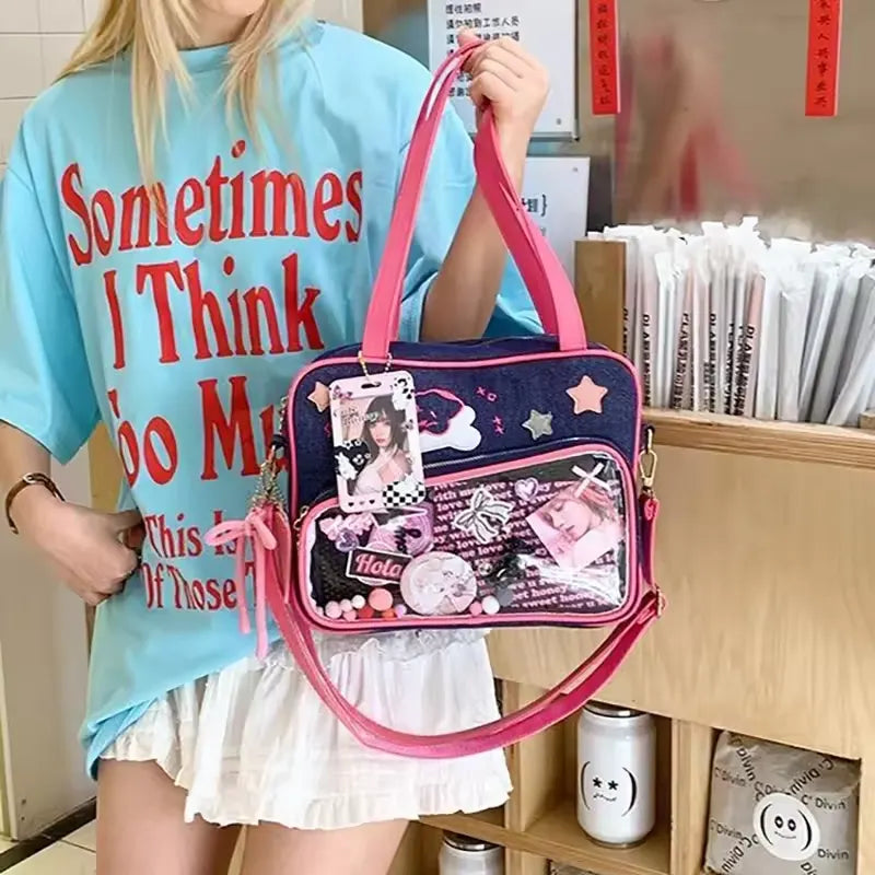 Women Denim Crossbody Shoulder Bag