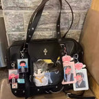 Black Transparent Large Capacity Handbag for Women