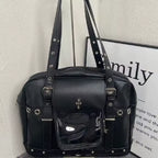 Black Transparent Large Capacity Handbag for Women