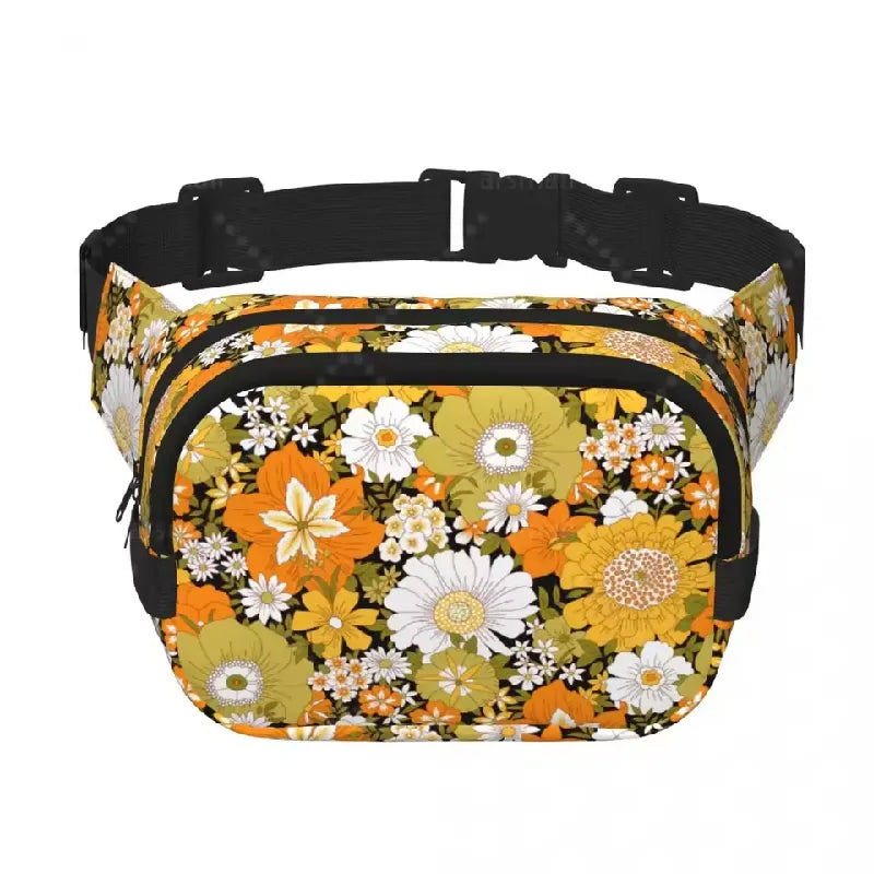 Boho Floral Double Layer Waist Bag – Bright Blossom Print