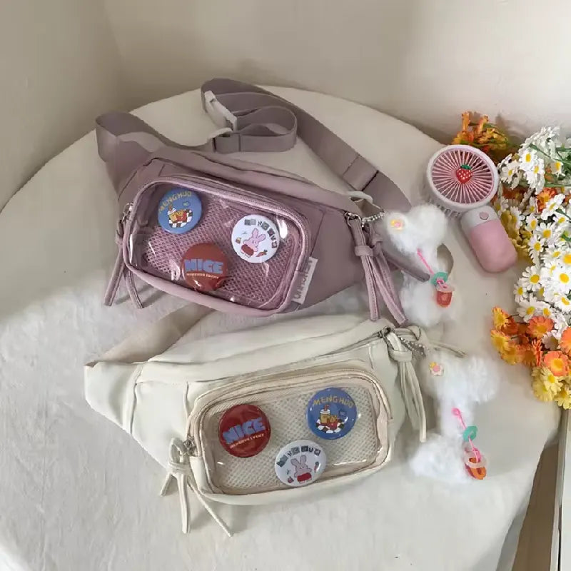 Cute Waist Pack Nylon PVC Crossbody Sling Bag