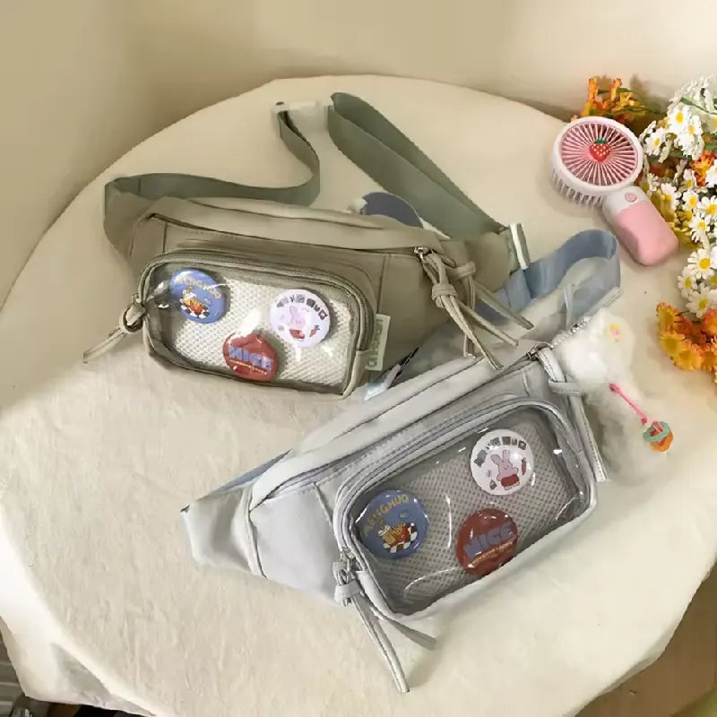 Cute Waist Pack Nylon PVC Crossbody Sling Bag