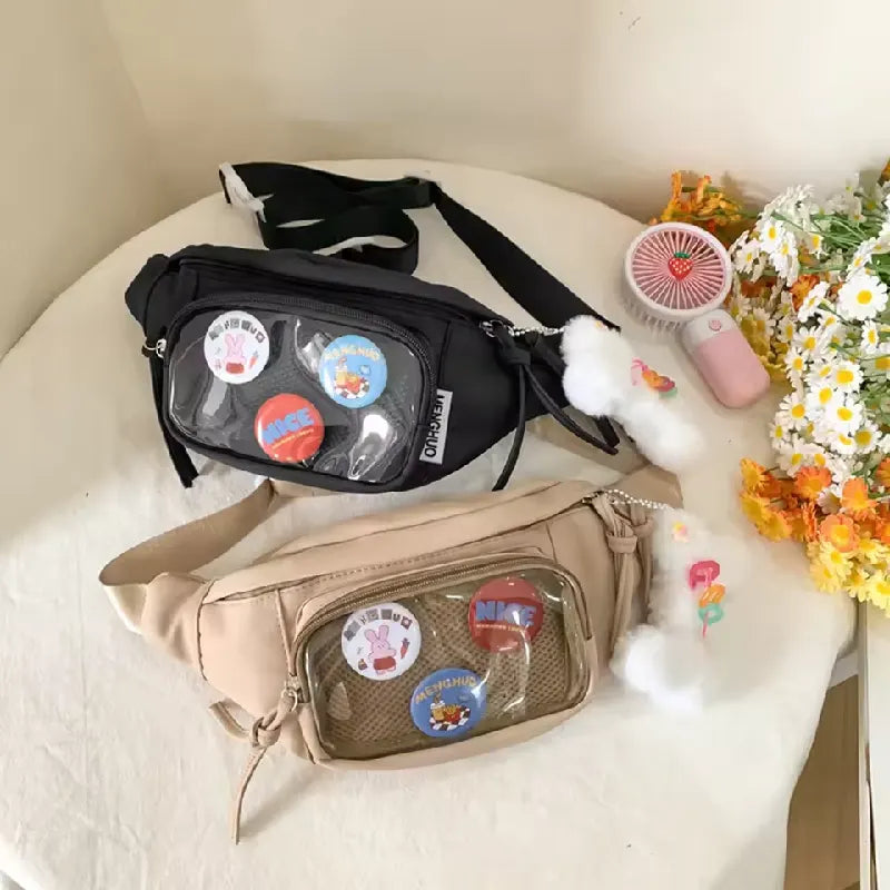 Cute Waist Pack Nylon PVC Crossbody Sling Bag