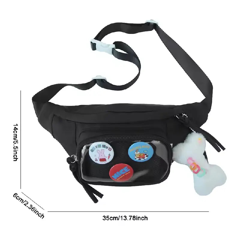 Cute Waist Pack Nylon PVC Crossbody Sling Bag