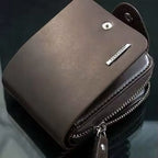 Leather Folding Clutch Wallet for Men