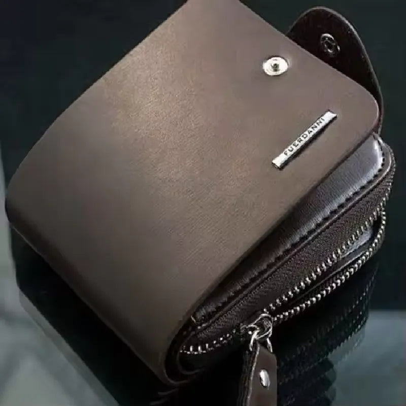 Leather Folding Clutch Wallet for Men