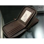 Leather Folding Clutch Wallet for Men