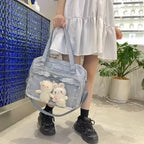 One Shoulder Student Bag with Ita Doll Charm & Badge