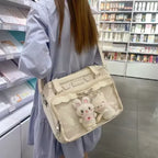 One Shoulder Student Bag with Ita Doll Charm & Badge