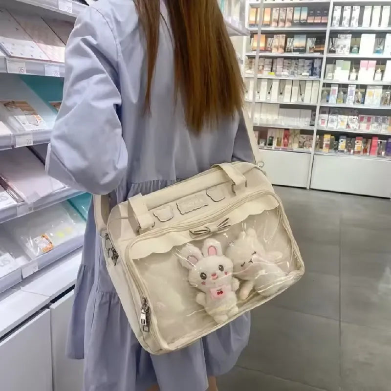 One Shoulder Student Bag with Ita Doll Charm & Badge