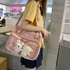 One Shoulder Student Bag with Ita Doll Charm & Badge