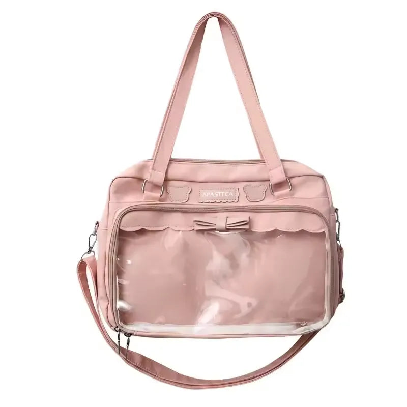 One Shoulder Student Bag with Ita Doll Charm & Badge