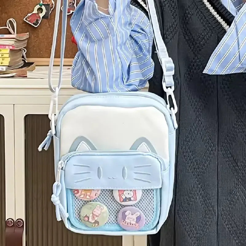 Women Cartoon Cat Crossbody Handbag & Purse