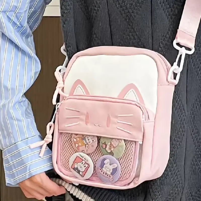 Women Cartoon Cat Crossbody Handbag & Purse